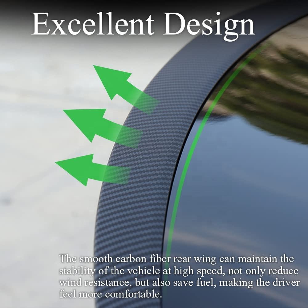 Carbon Fiber Rear Spoiler Wing For Tesla Model Y 3 Teslauaccessories