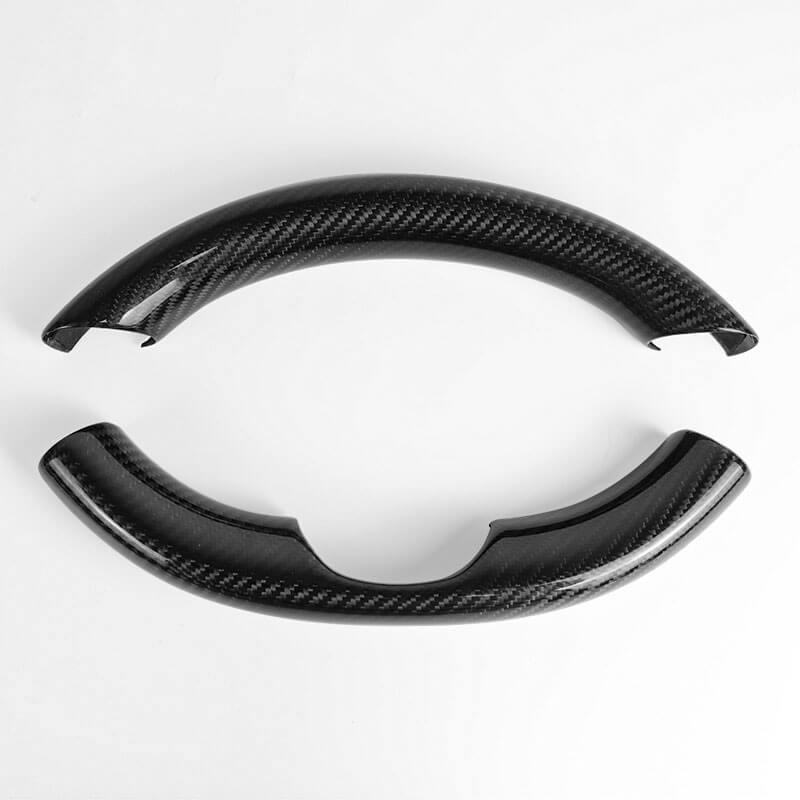 Gloss Real Carbon Fiber Steering Wheel Caps Cover for Tesla Model 3/Y Teslauaccessories