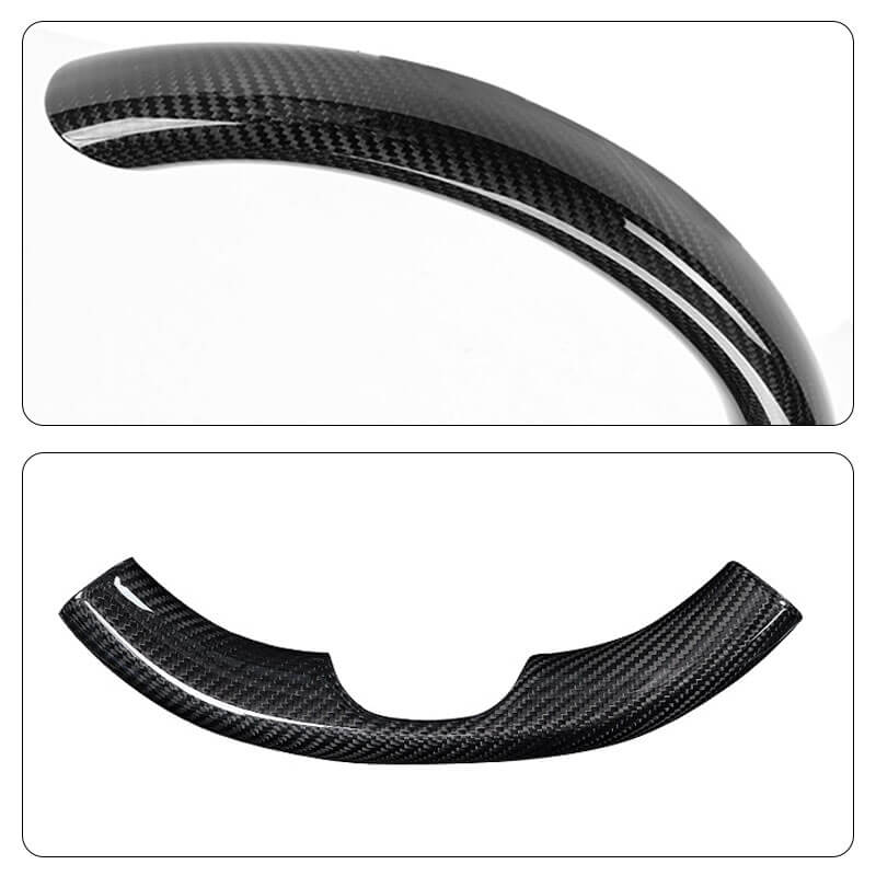 Gloss Real Carbon Fiber Steering Wheel Caps Cover for Tesla Model 3/Y Teslauaccessories