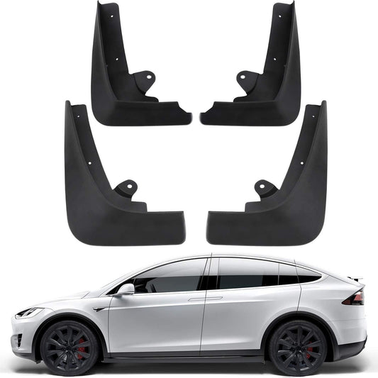 Mud Flaps Splash Guards For Tesla Model X (4 Pcs) Teslauaccessories