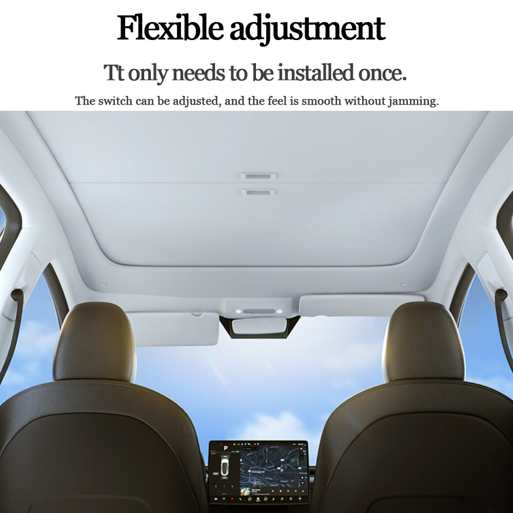 Retractable Sunshade Glass Roof Sunshade with Roll Fabric Style For Tesla Model Y Teslauaccessories