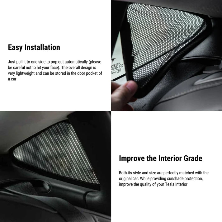 Side Window Triangle Window Sunshade for Tesla Model 3 2017-2023 Teslauaccessories