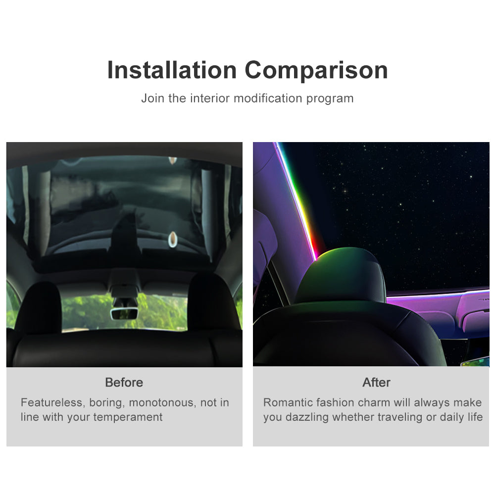 Sunroof Streamer Ambient Light For Tesla Model Y Teslauaccessories